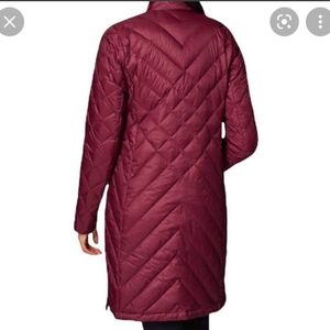 J Jill Quilted Puffer Down Coat Jacket Burgundy Women’s Small.